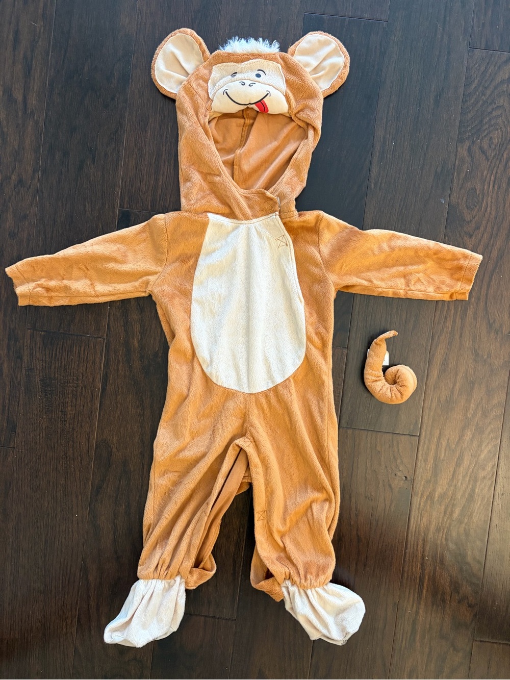 Plush Monkey Kids Costume - Tan Hooded Onesie